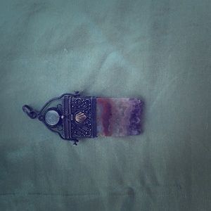 Sterling Silver filigree Amethyst Druzy Locket